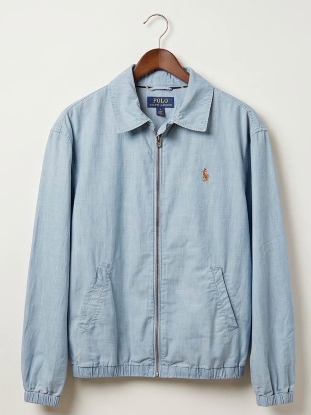 Polo by Ralph Lauren Light Blue Denim Classic Bayport Bomber Jacket